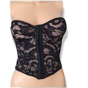 NWT Vintage True brand black lace bustier